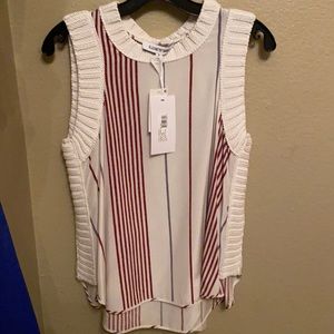 Elizabeth and James 100% silk tank with cotton/viscose detail